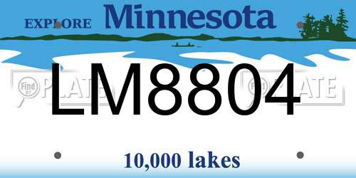 LM8804 Minnesota License Plate