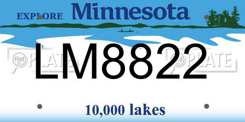 LM8822 Minnesota License Plate