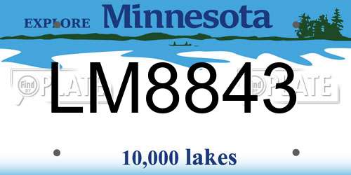 LM8843 Minnesota License Plate
