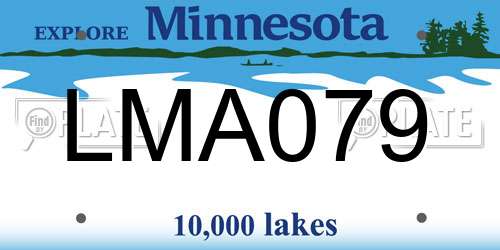LMA079 Minnesota License Plate