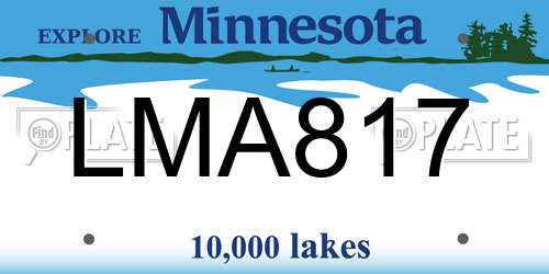 LMA817 Minnesota License Plate