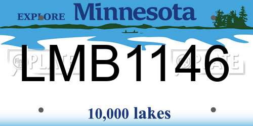 LMB1146 Minnesota License Plate