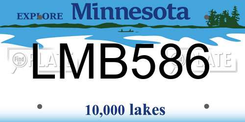 LMB586 Minnesota License Plate