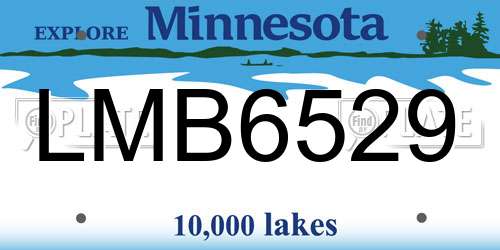 LMB6529 Minnesota License Plate
