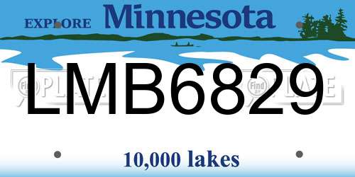 LMB6829 Minnesota License Plate