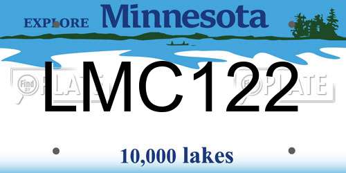LMC122 Minnesota License Plate