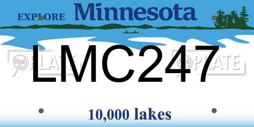 LMC247 Minnesota License Plate