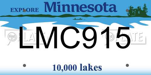 LMC915 Minnesota License Plate