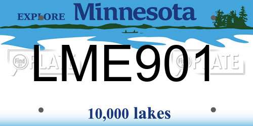 LME901 Minnesota License Plate
