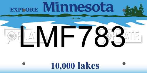 LMF783 Minnesota License Plate
