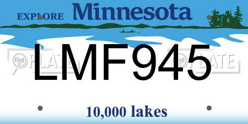 LMF945 Minnesota License Plate