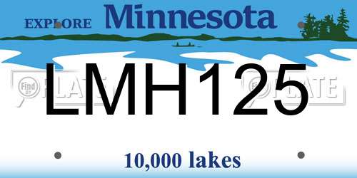 LMH125 Minnesota License Plate