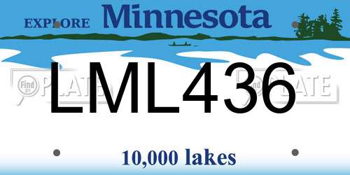 LML436 Minnesota License Plate