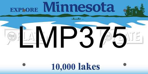 LMP375 Minnesota License Plate