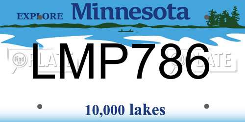 LMP786 Minnesota License Plate