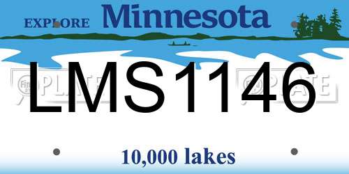 LMS1146 Minnesota License Plate