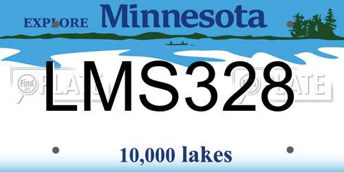 LMS328 Minnesota License Plate