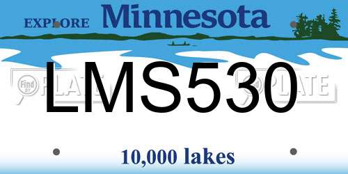 LMS530 Minnesota License Plate