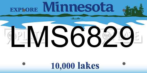LMS6829 Minnesota License Plate