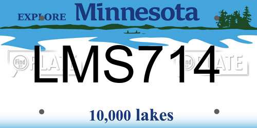 LMS714 Minnesota License Plate