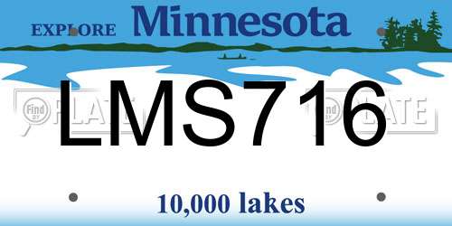 LMS716 Minnesota License Plate