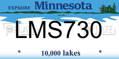 LMS730 Minnesota License Plate