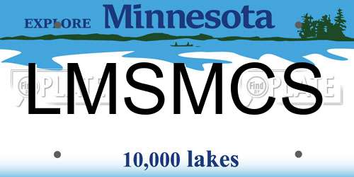 LMSMCS Minnesota License Plate