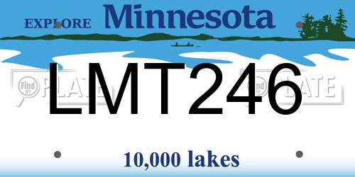 LMT246 Minnesota License Plate