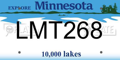 LMT268 Minnesota License Plate