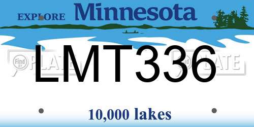LMT336 Minnesota License Plate