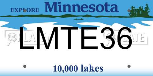 LMTE36 Minnesota License Plate