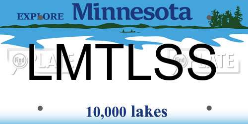 LMTLSS Minnesota License Plate