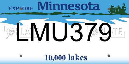 LMU379 Minnesota License Plate