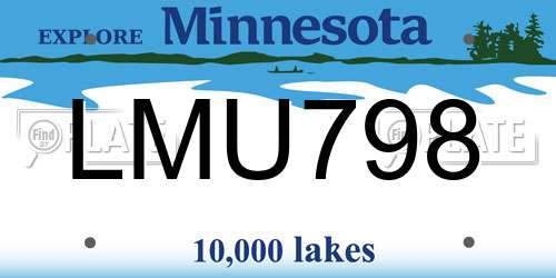 LMU798 Minnesota License Plate