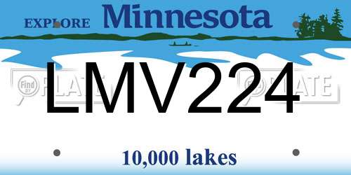 LMV224 Minnesota License Plate