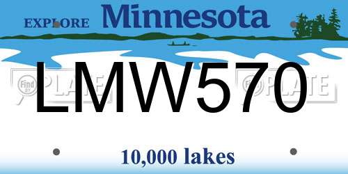 LMW570 Minnesota License Plate