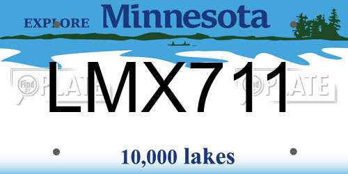 LMX711 Minnesota License Plate