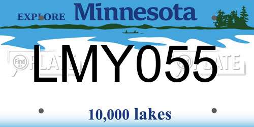 LMY055 Minnesota License Plate