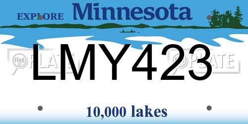 LMY423 Minnesota License Plate