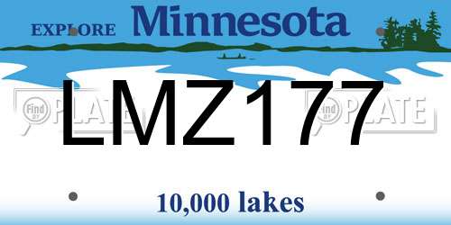 LMZ177 Minnesota License Plate