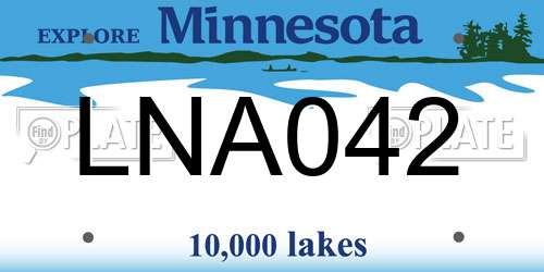 LNA042 Minnesota License Plate