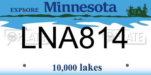LNA814 Minnesota License Plate