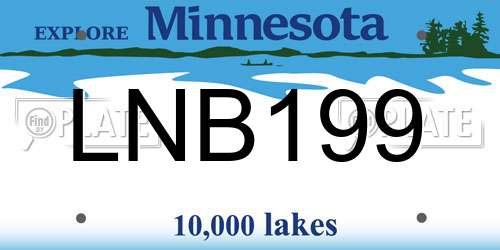 LNB199 Minnesota License Plate