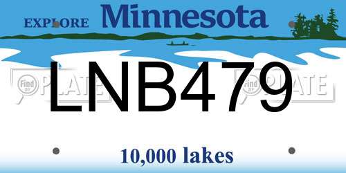 LNB479 Minnesota License Plate