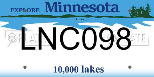 LNC098 Minnesota License Plate