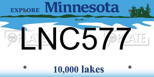LNC577 Minnesota License Plate