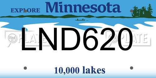 LND620 Minnesota License Plate