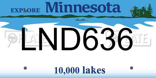 LND636 Minnesota License Plate