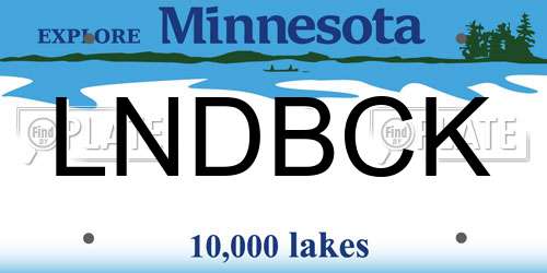 LNDBCK Minnesota License Plate