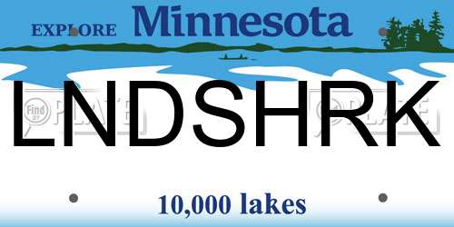 LNDSHRK Minnesota License Plate